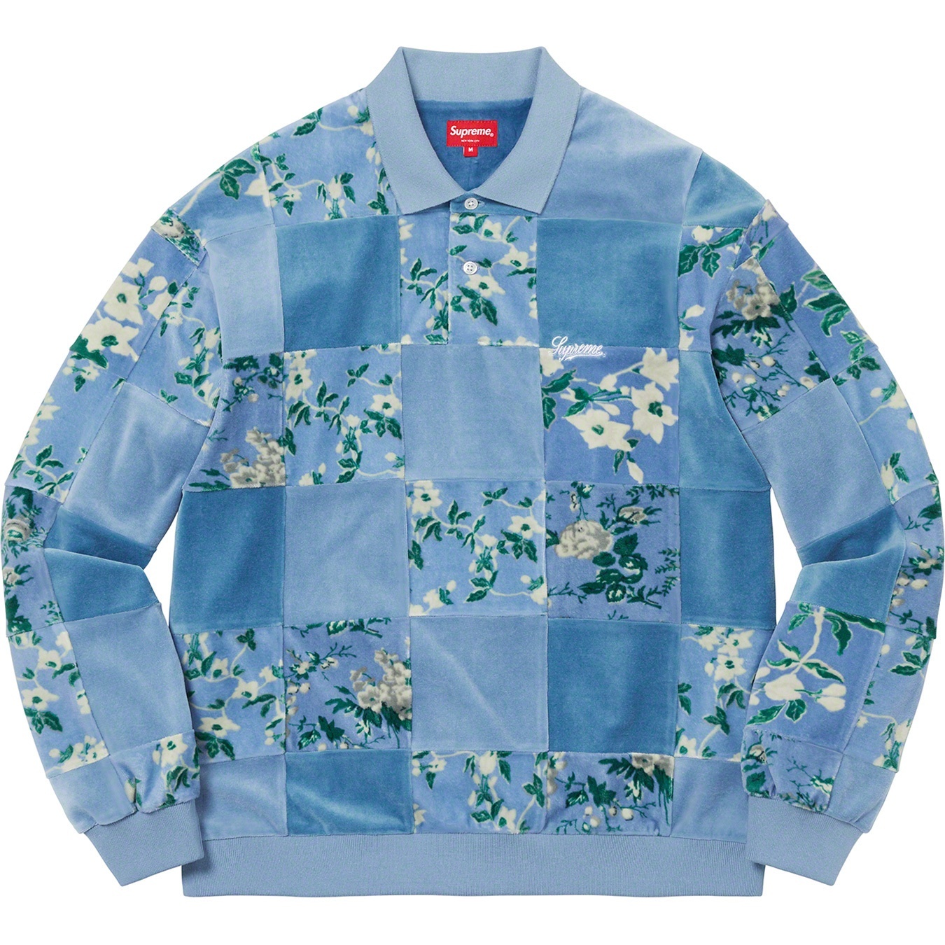Floral Patchwork Velour L/S Polo view 3